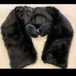 Girls faux fur shell/wrap with matching earmuffs